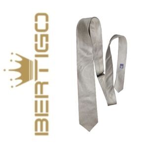 Bertigo Men's Beige 100% Silk classic Tie Size OS